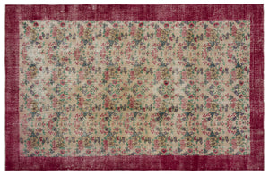 Retro Over Dyed Vintage Rug 6'3'' x 9'9'' ft 190 x 297 cm