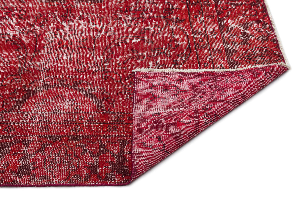 Red Over Dyed Vintage Rug 6&#39;0&#39;&#39; x 9&#39;11&#39;&#39; ft 183 x 303 cm