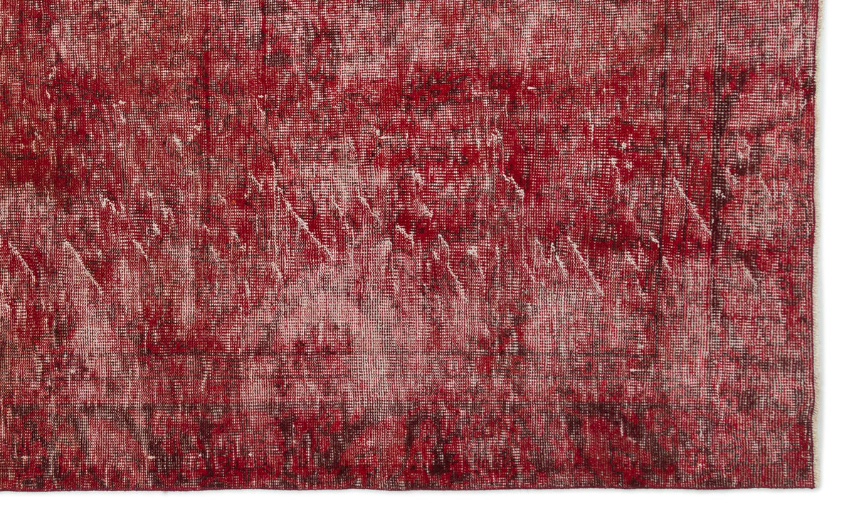 Red Over Dyed Vintage Rug 6&#39;0&#39;&#39; x 9&#39;11&#39;&#39; ft 183 x 303 cm