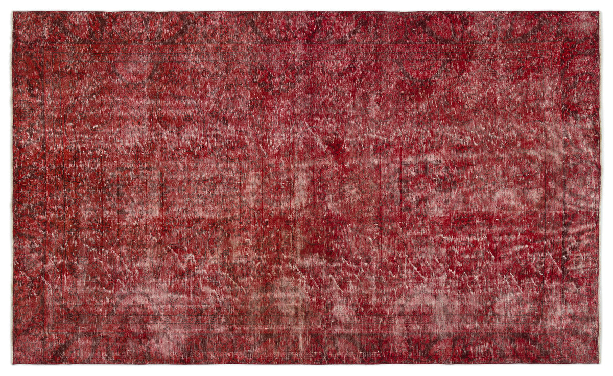 Red Over Dyed Vintage Rug 6&#39;0&#39;&#39; x 9&#39;11&#39;&#39; ft 183 x 303 cm