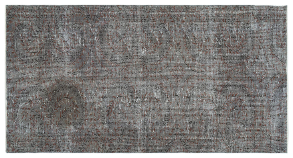 Gray Over Dyed Vintage Rug 5'1'' x 9'5'' ft 154 x 286 cm