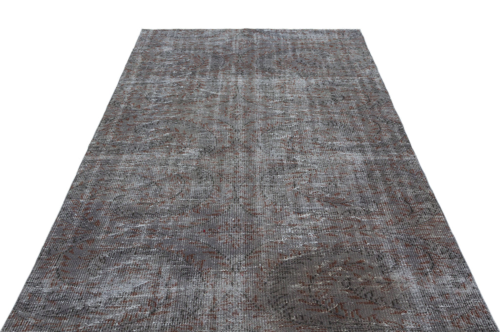 Gray Over Dyed Vintage Rug 5'1'' x 9'5'' ft 154 x 286 cm