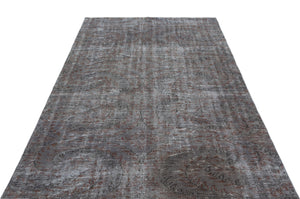 Gray Over Dyed Vintage Rug 5'1'' x 9'5'' ft 154 x 286 cm