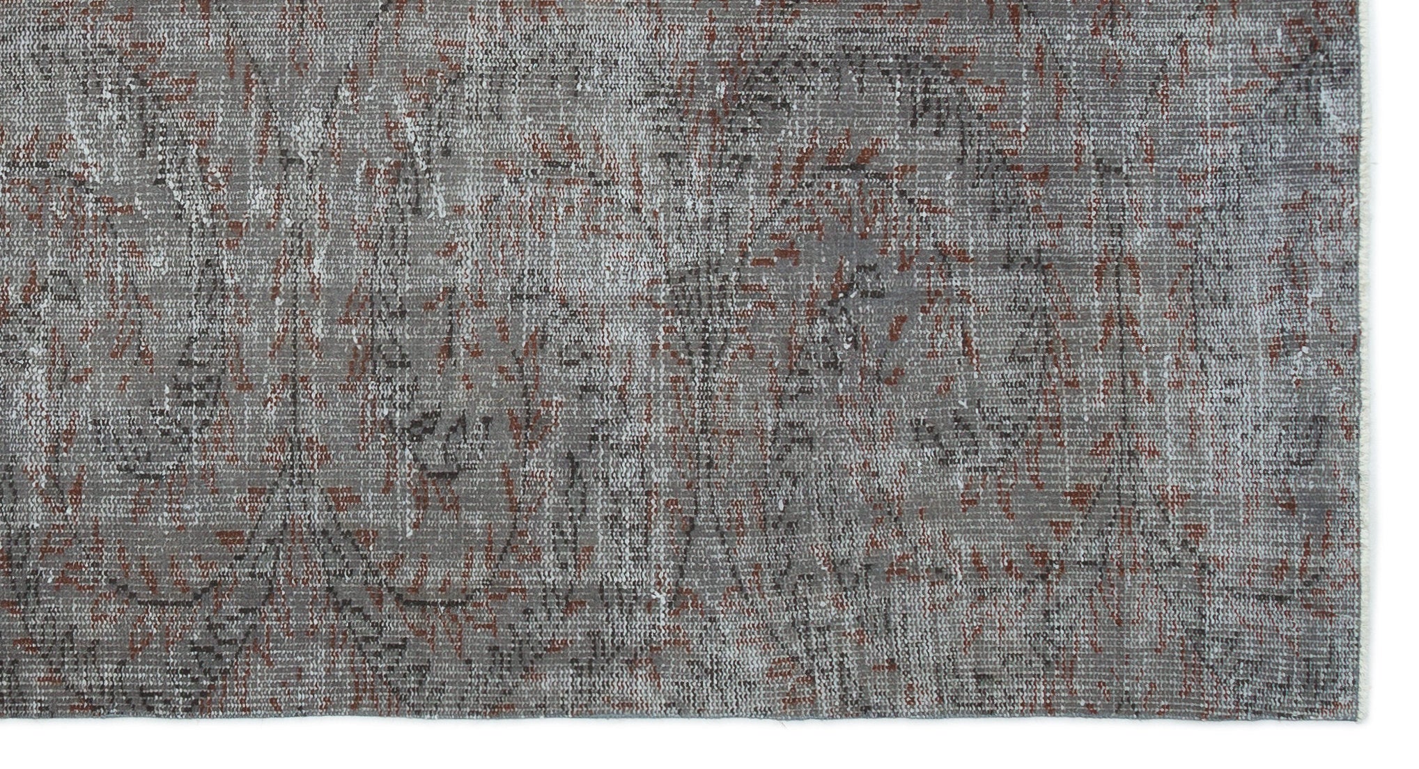 Gray Over Dyed Vintage Rug 5'1'' x 9'5'' ft 154 x 286 cm