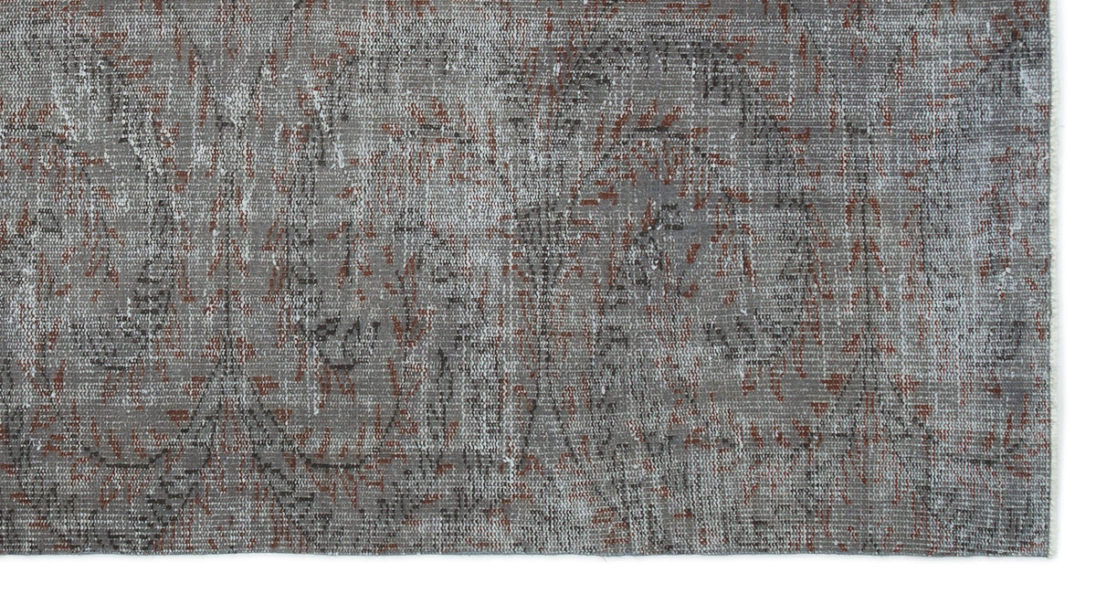 Gray Over Dyed Vintage Rug 5&#39;1&#39;&#39; x 9&#39;5&#39;&#39; ft 154 x 286 cm