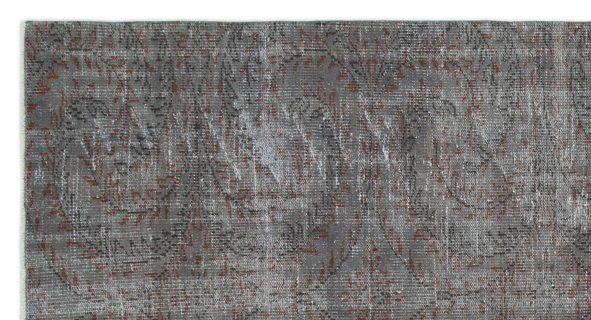 Gray Over Dyed Vintage Rug 5&#39;1&#39;&#39; x 9&#39;5&#39;&#39; ft 154 x 286 cm