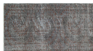 Gray Over Dyed Vintage Rug 5'1'' x 9'5'' ft 154 x 286 cm