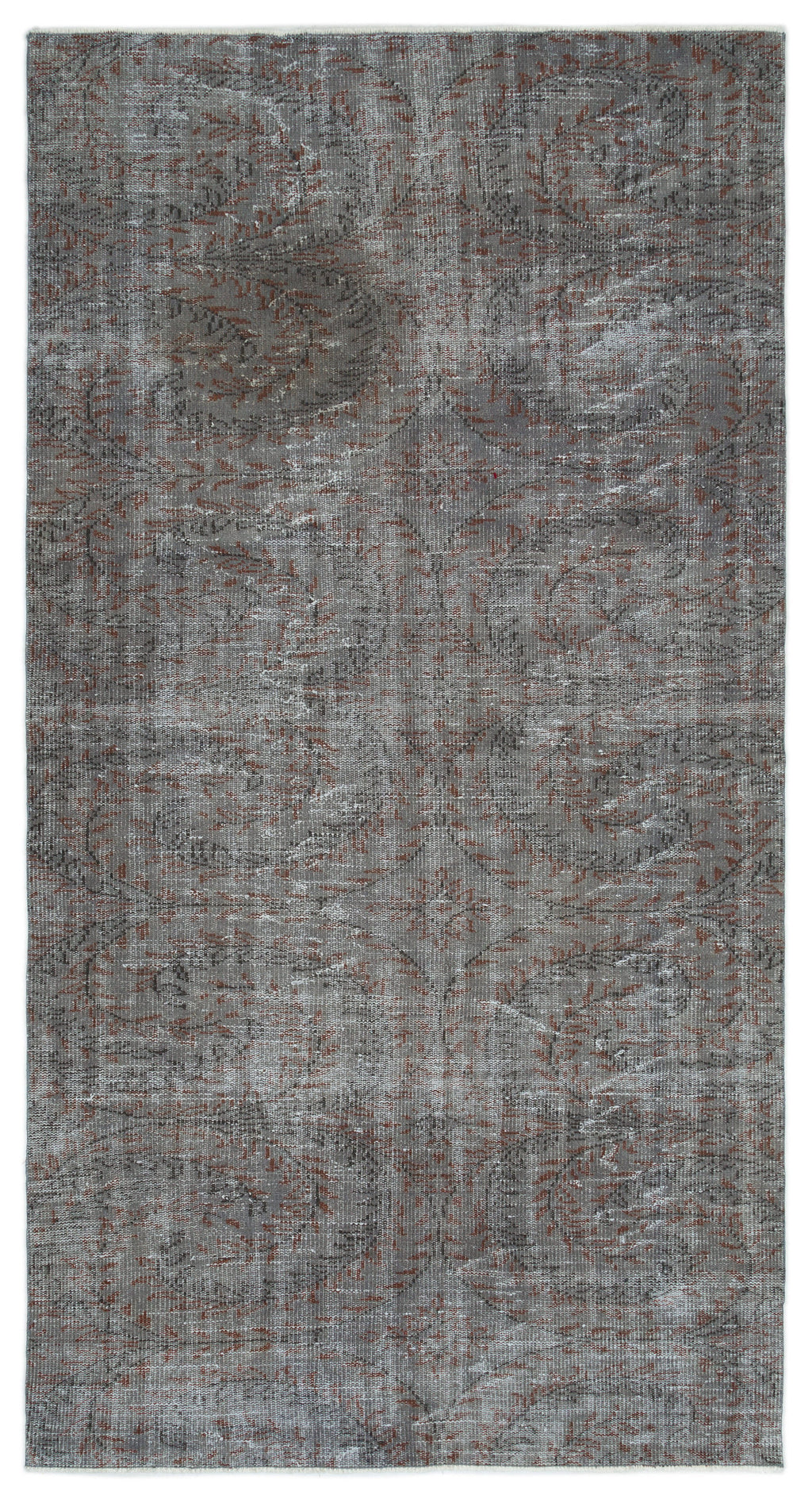 Gray Over Dyed Vintage Rug 5'1'' x 9'5'' ft 154 x 286 cm