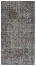Gray Over Dyed Vintage Rug 5'1'' x 9'5'' ft 154 x 286 cm