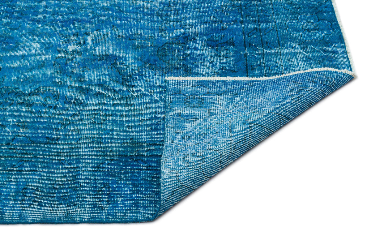 Turquoise  Over Dyed Vintage Rug 6&#39;3&#39;&#39; x 8&#39;11&#39;&#39; ft 191 x 273 cm