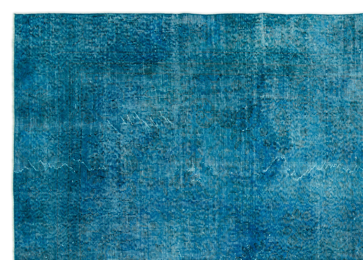 Turquoise  Over Dyed Vintage Rug 6&#39;3&#39;&#39; x 8&#39;11&#39;&#39; ft 191 x 273 cm