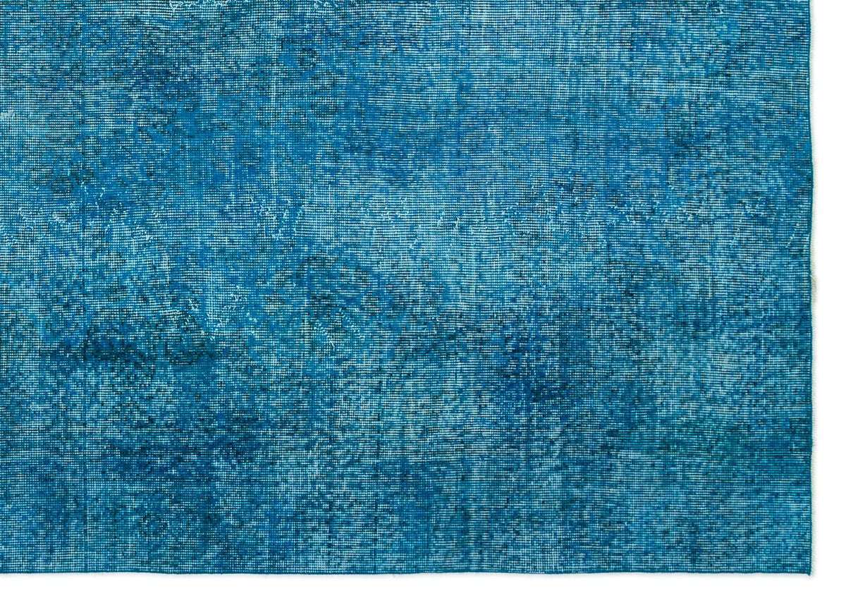 Turquoise  Over Dyed Vintage Rug 6&#39;3&#39;&#39; x 8&#39;11&#39;&#39; ft 191 x 273 cm