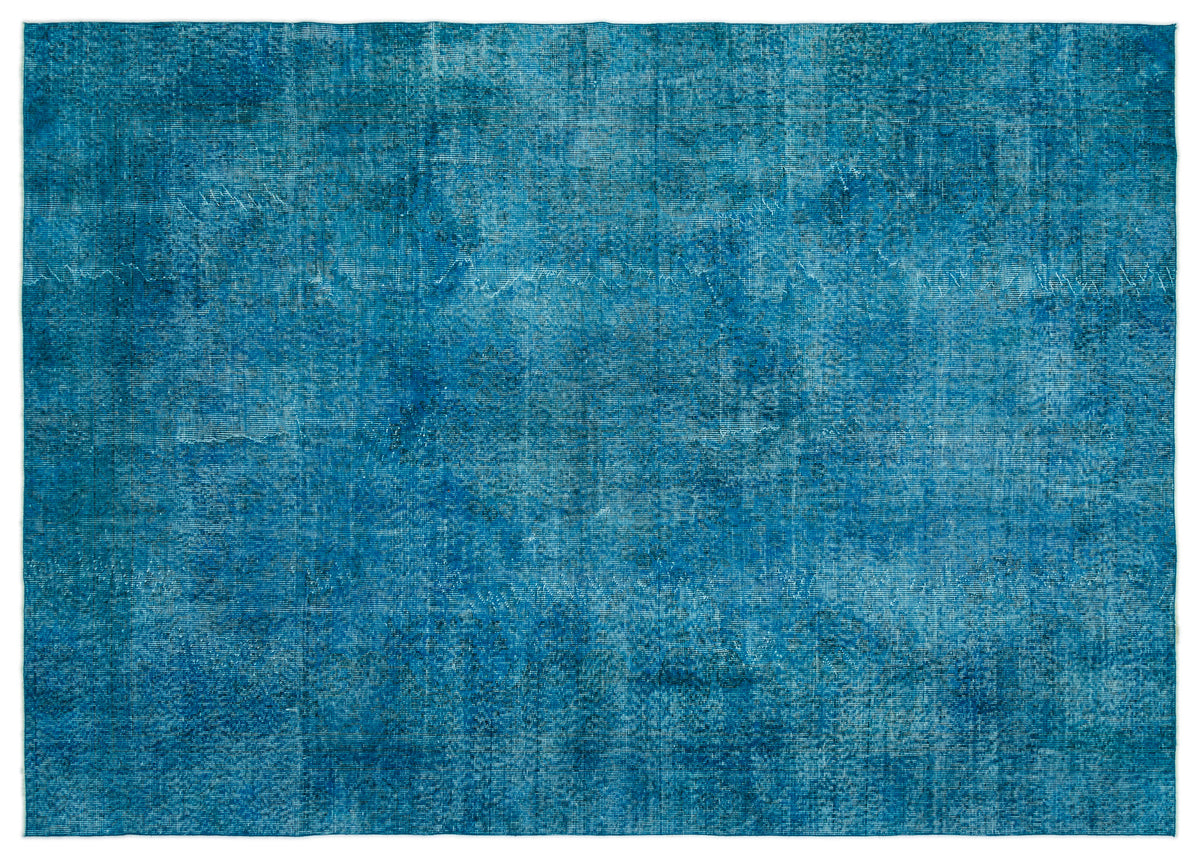 Turquoise  Over Dyed Vintage Rug 6&#39;3&#39;&#39; x 8&#39;11&#39;&#39; ft 191 x 273 cm