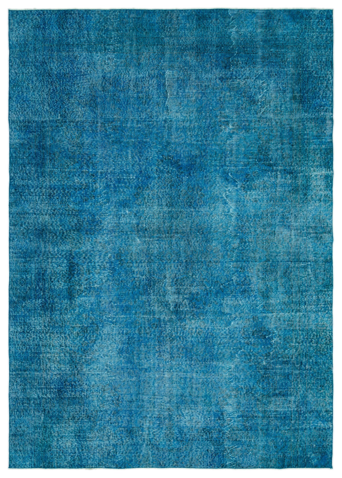 Turquoise  Over Dyed Vintage Rug 6&#39;3&#39;&#39; x 8&#39;11&#39;&#39; ft 191 x 273 cm