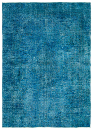 Turquoise  Over Dyed Vintage Rug 6'3'' x 8'11'' ft 191 x 273 cm