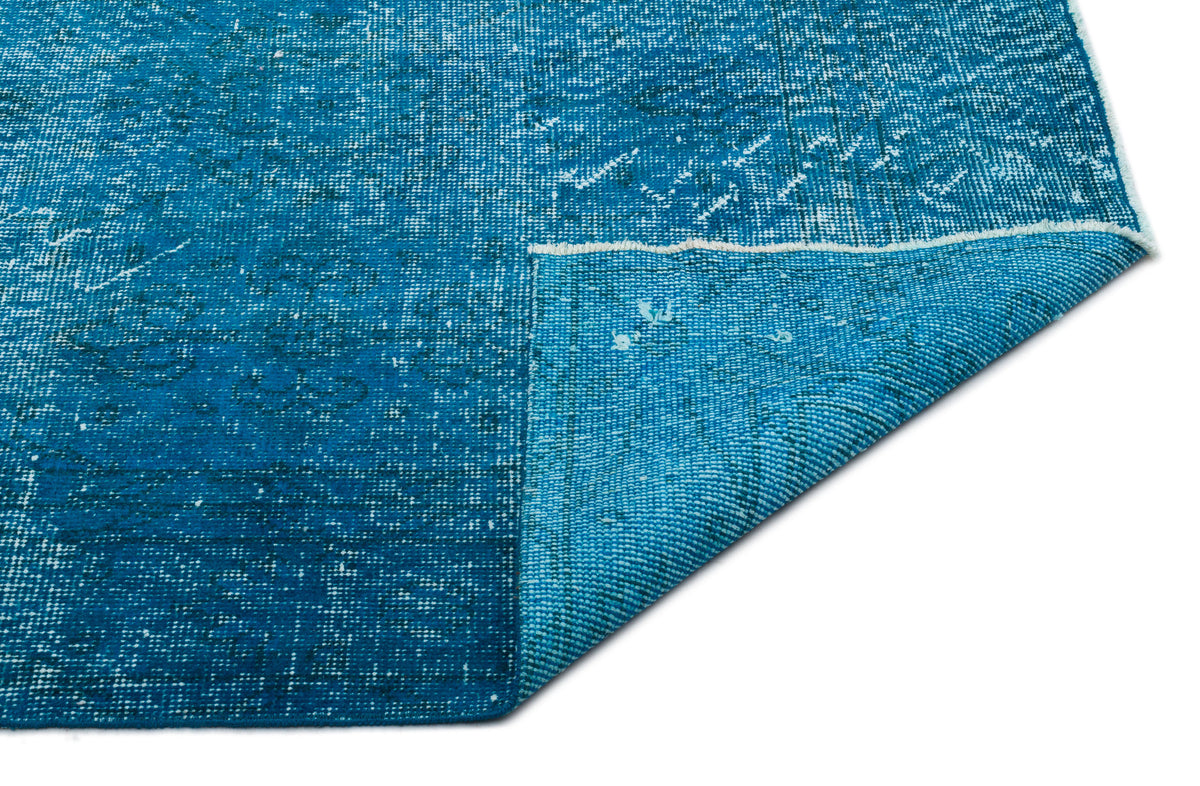 Turquoise  Over Dyed Vintage Rug 6&#39;4&#39;&#39; x 9&#39;7&#39;&#39; ft 193 x 292 cm