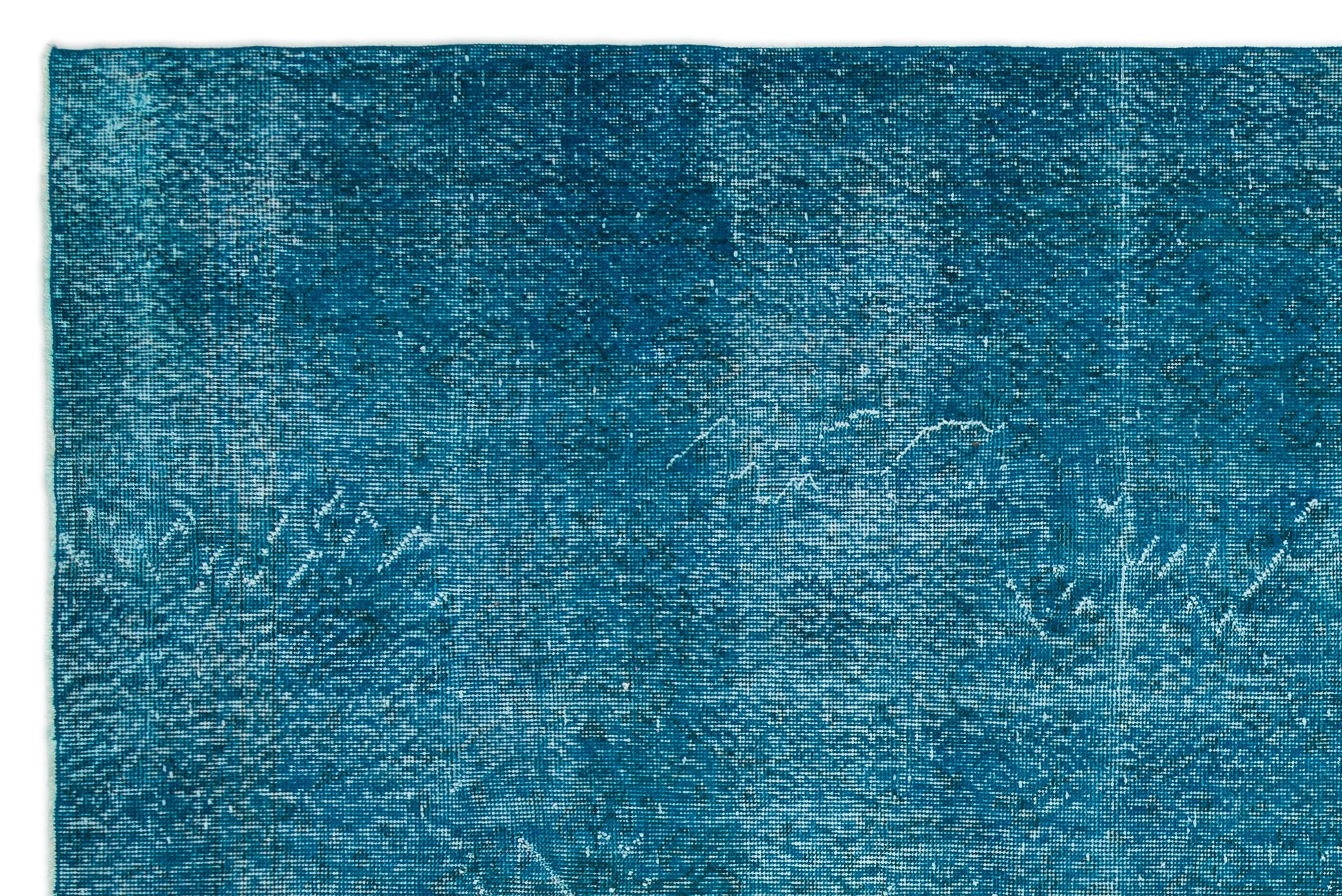Turquoise  Over Dyed Vintage Rug 6'4'' x 9'7'' ft 193 x 292 cm