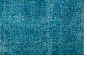 Turquoise  Over Dyed Vintage Rug 6'4'' x 9'7'' ft 193 x 292 cm