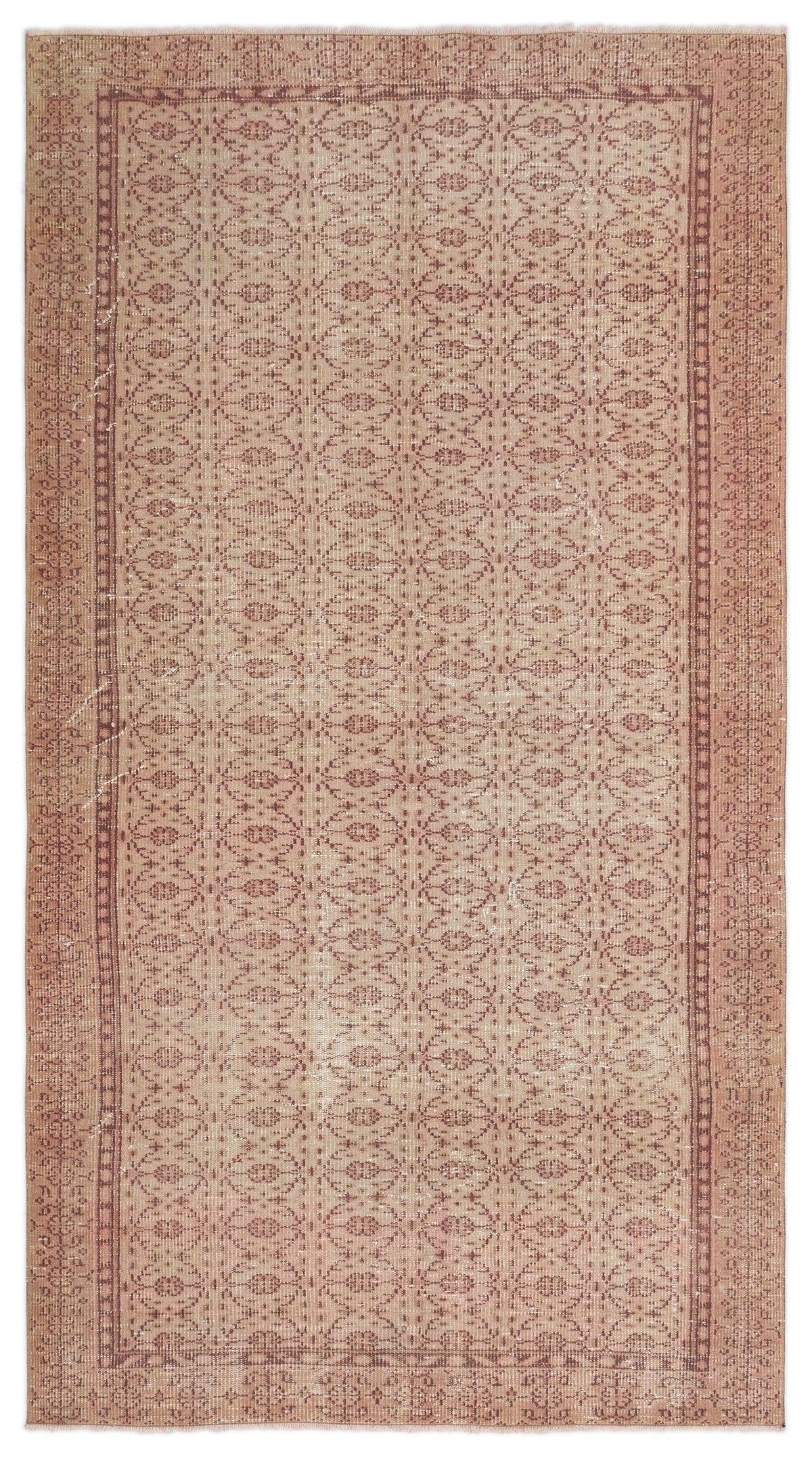 Beige Over Dyed Vintage Rug 4&#39;10&#39;&#39; x 8&#39;8&#39;&#39; ft 148 x 263 cm