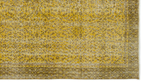 Yellow Over Dyed Vintage Rug 4'12'' x 8'9'' ft 152 x 266 cm