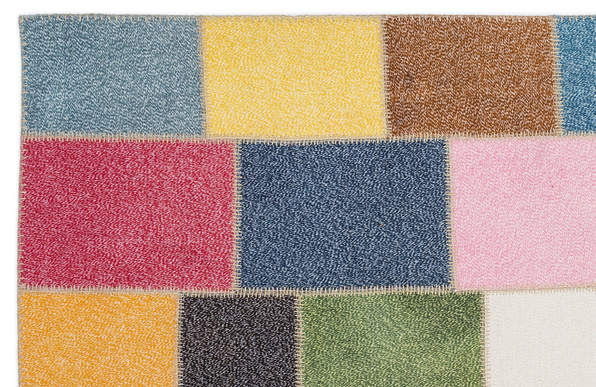 Mixed Over Dyed Patchwork Unique Rug 5&#39;3&#39;&#39; x 7&#39;7&#39;&#39; ft 160 x 230 cm