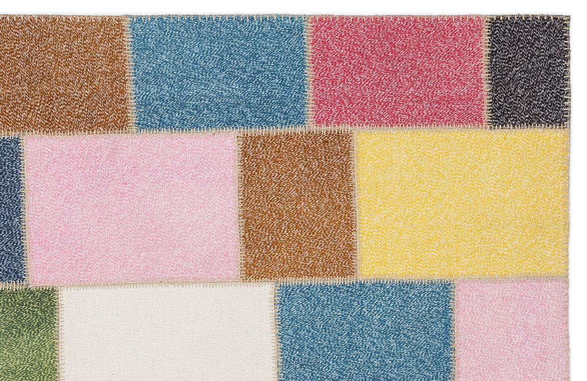 Mixed Over Dyed Patchwork Unique Rug 5&#39;3&#39;&#39; x 7&#39;7&#39;&#39; ft 160 x 230 cm