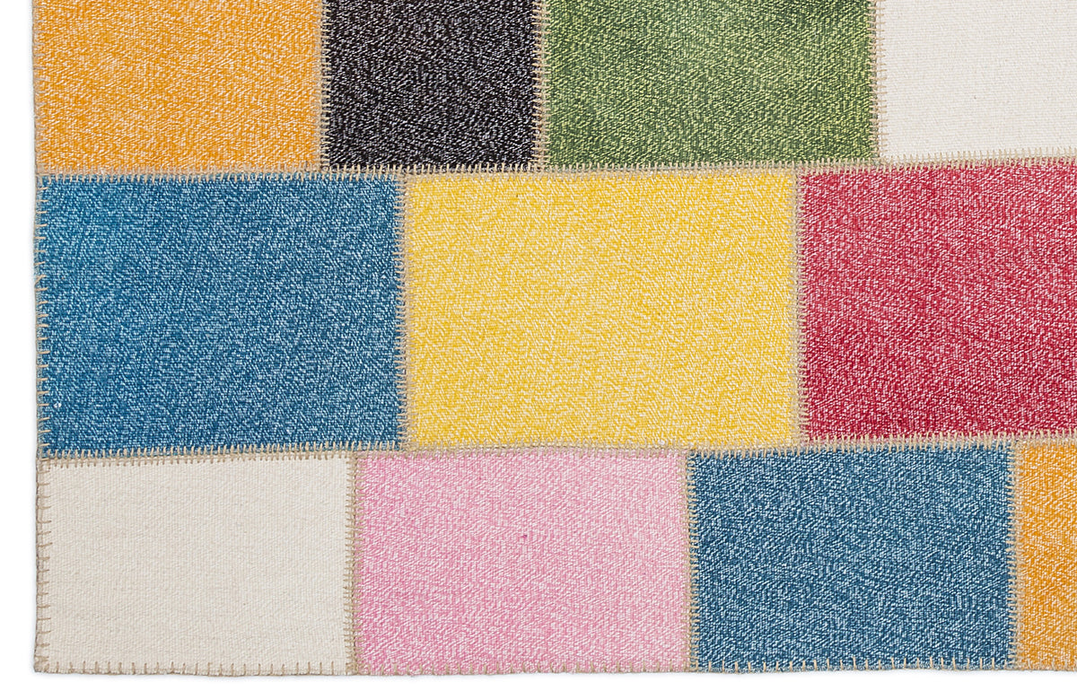 Mixed Over Dyed Patchwork Unique Rug 5&#39;3&#39;&#39; x 7&#39;7&#39;&#39; ft 160 x 230 cm