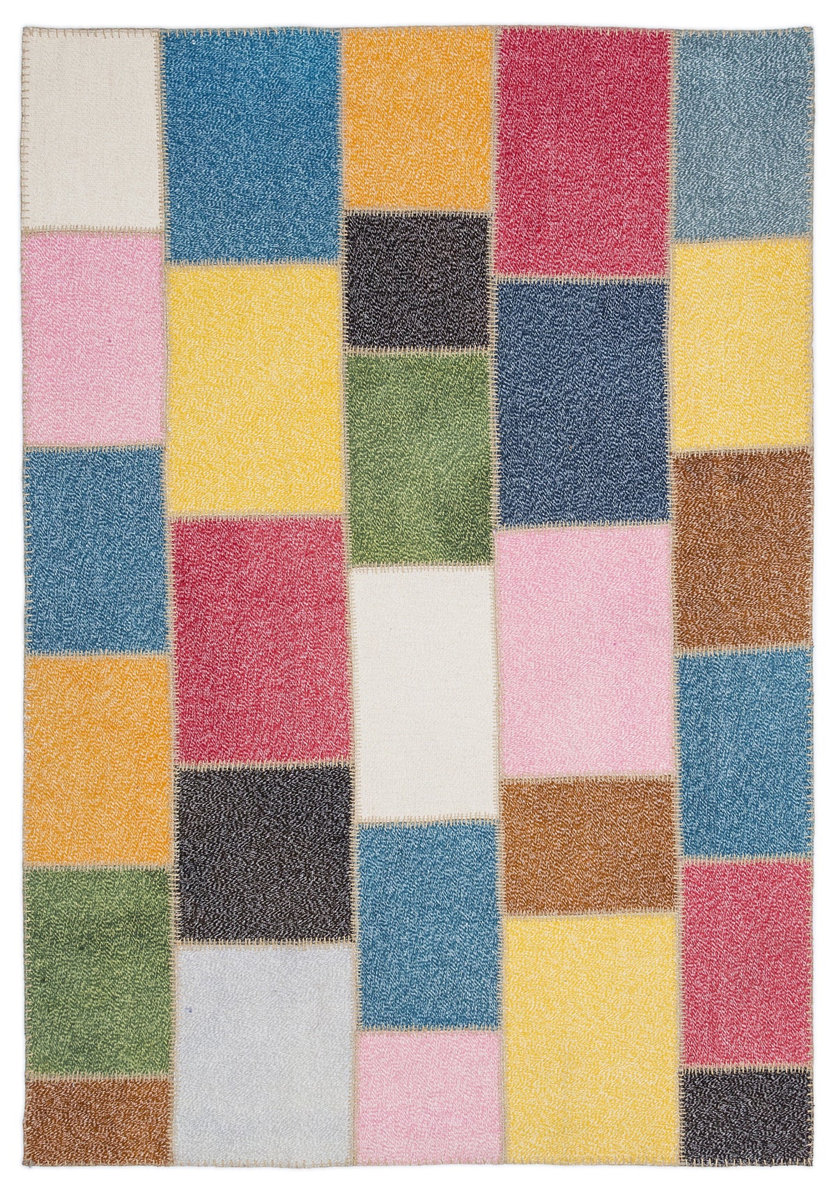 Mixed Over Dyed Patchwork Unique Rug 5&#39;3&#39;&#39; x 7&#39;7&#39;&#39; ft 160 x 230 cm