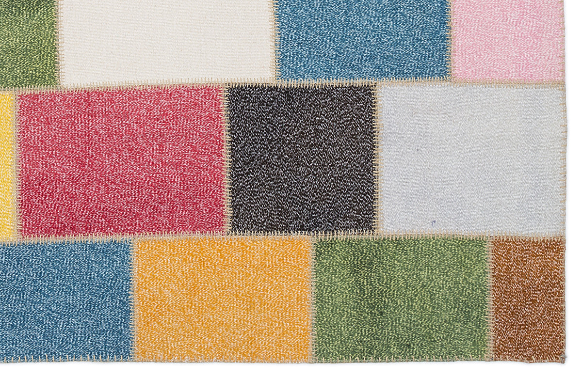 Mixed Over Dyed Patchwork Unique Rug 5&#39;3&#39;&#39; x 7&#39;7&#39;&#39; ft 160 x 230 cm