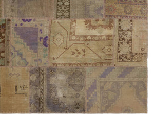 Anatolia Over Dyed Patchwork Unique Rug 7'7'' x 9'9'' ft 230 x 296 cm
