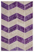 Purple Over Dyed Patchwork Unique Rug 5'3'' x 7'7'' ft 160 x 230 cm