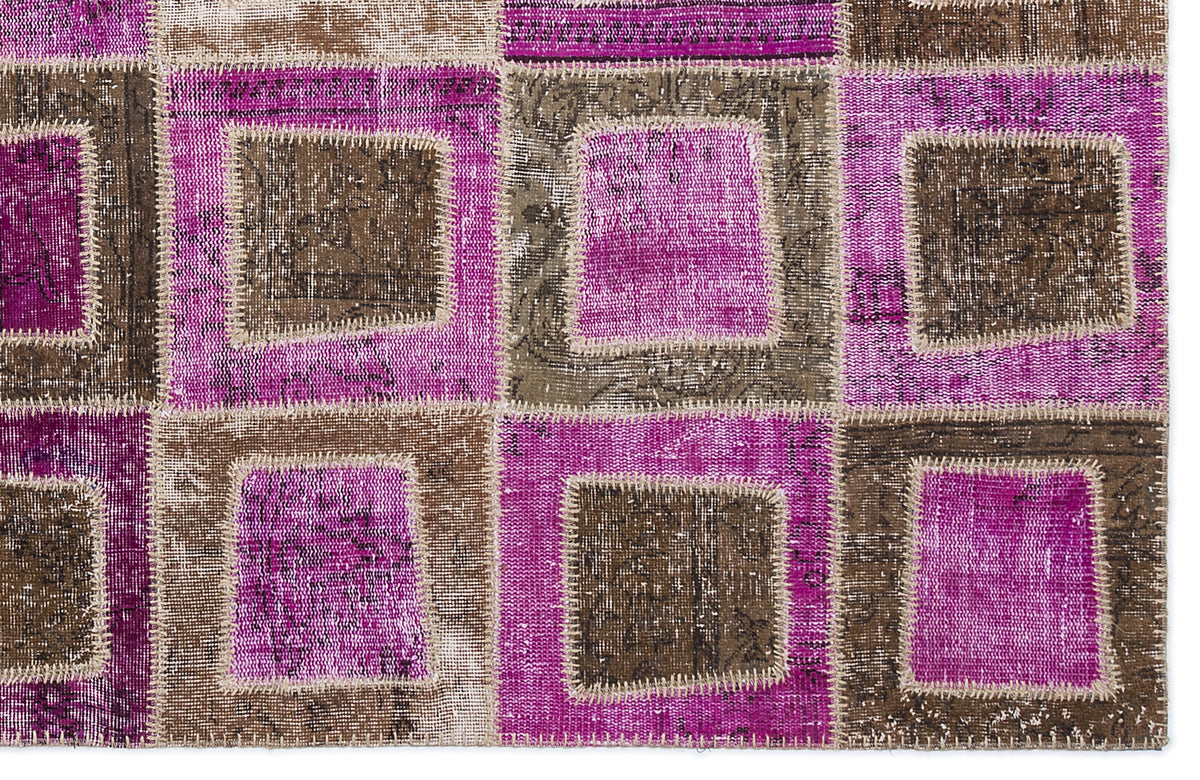Mixed Over Dyed Patchwork Unique Rug 5&#39;3&#39;&#39; x 7&#39;7&#39;&#39; ft 160 x 230 cm