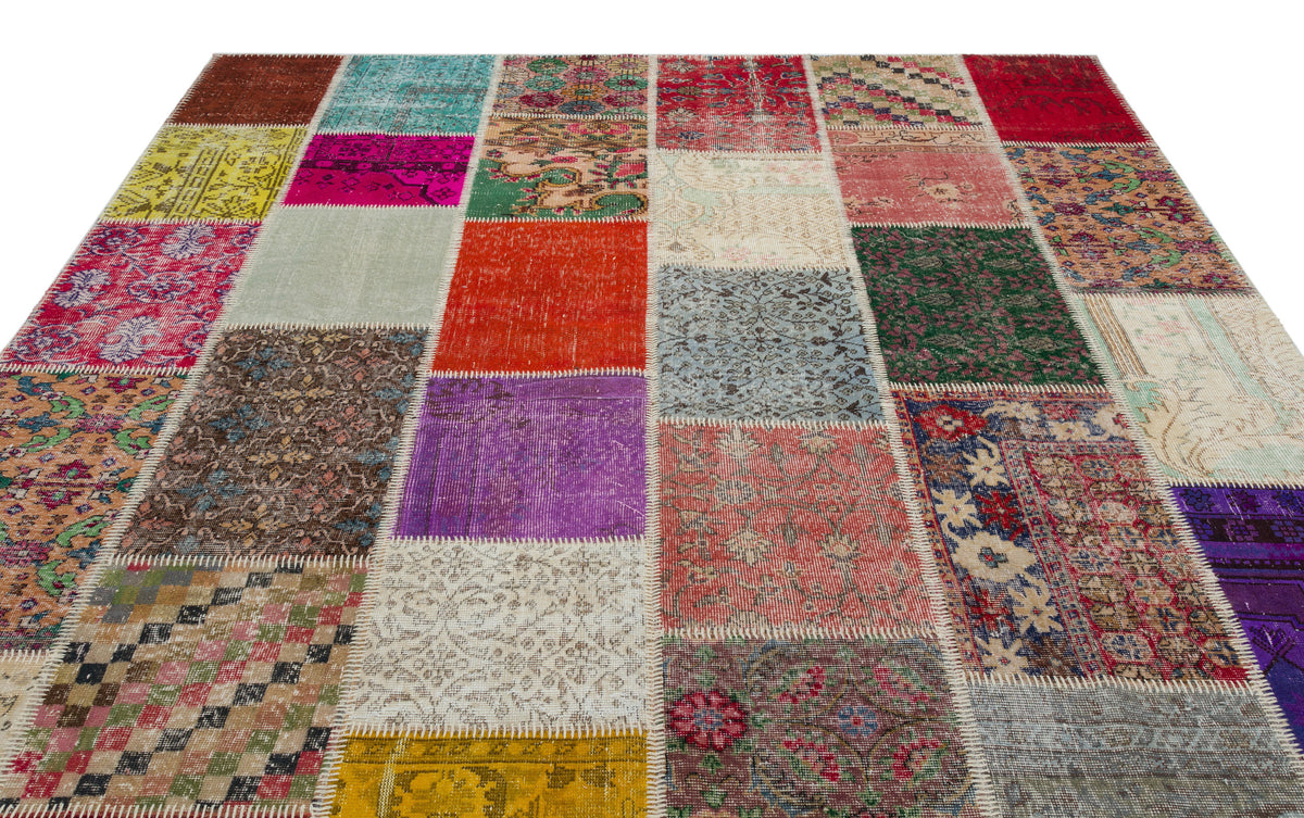 Naturel Over Dyed Patchwork Unique Rug 8&#39;1&#39;&#39; x 10&#39;1&#39;&#39; ft 247 x 308 cm