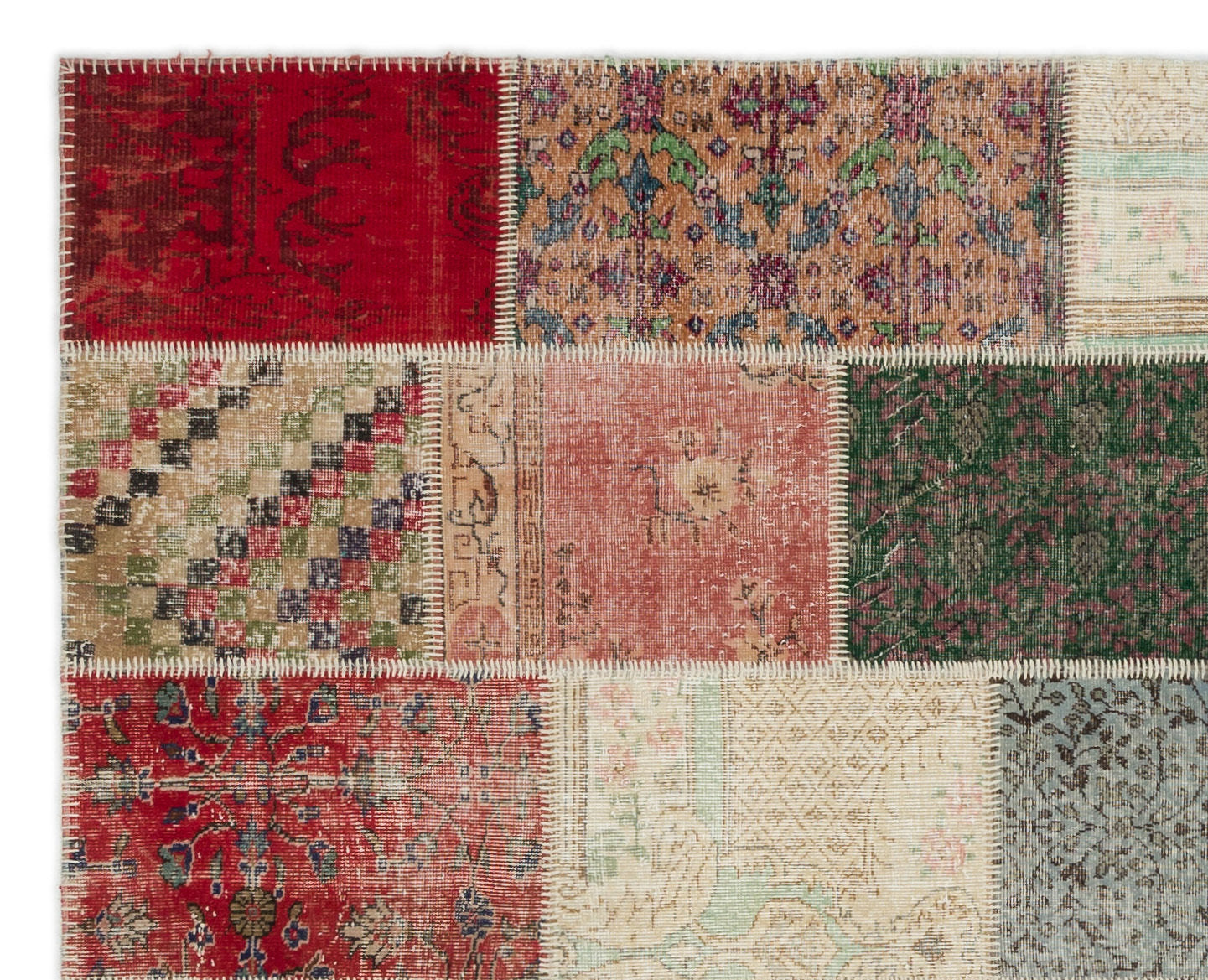 Naturel Over Dyed Patchwork Unique Rug 8'1'' x 10'1'' ft 247 x 308 cm