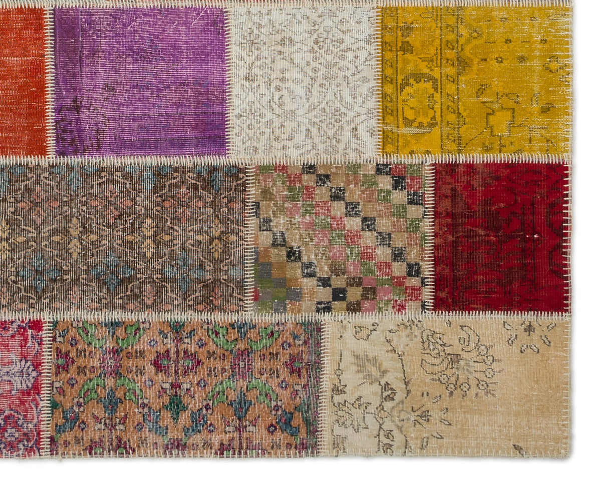 Naturel Over Dyed Patchwork Unique Rug 8&#39;1&#39;&#39; x 10&#39;1&#39;&#39; ft 247 x 308 cm