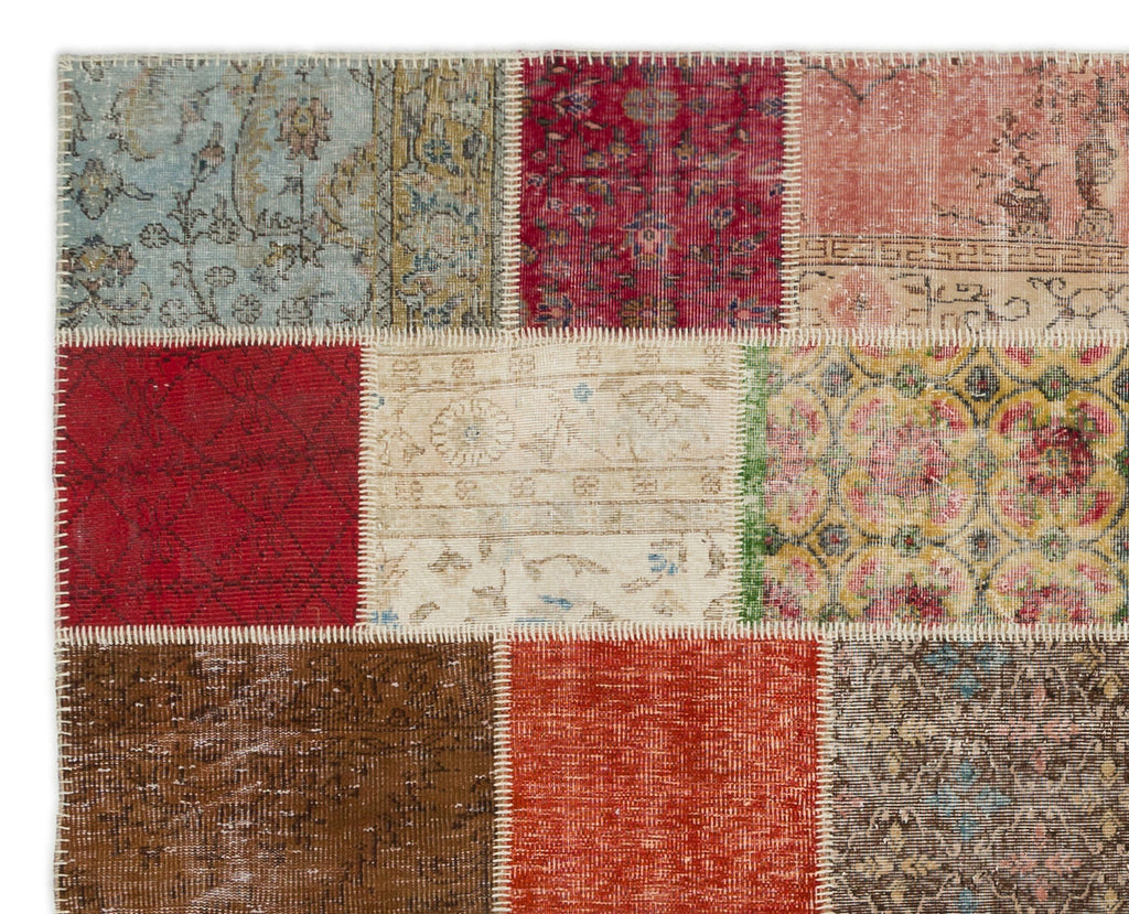 Naturel Over Dyed Patchwork Unique Rug 8'1'' x 10'0'' ft 247 x 306 cm