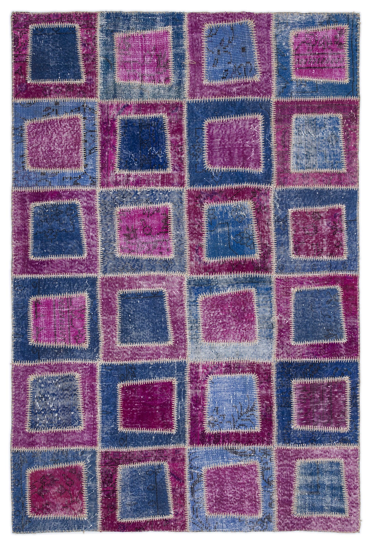 Pink Over Dyed Patchwork Unique Rug 5&#39;3&#39;&#39; x 7&#39;7&#39;&#39; ft 160 x 230 cm