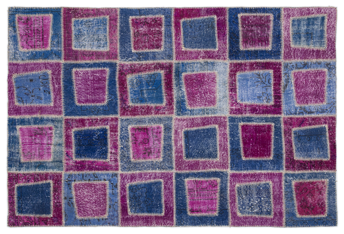 Pink Over Dyed Patchwork Unique Rug 5&#39;3&#39;&#39; x 7&#39;7&#39;&#39; ft 160 x 230 cm