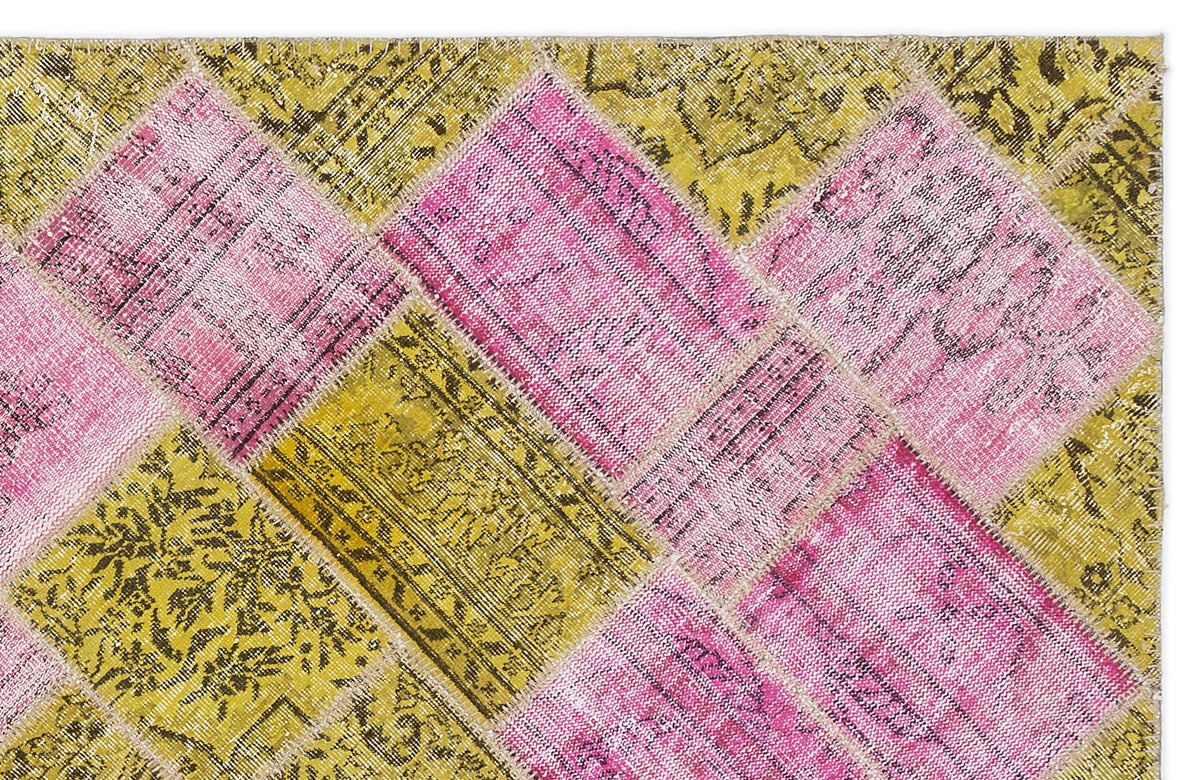 Mixed Over Dyed Patchwork Unique Rug 5&#39;3&#39;&#39; x 7&#39;7&#39;&#39; ft 160 x 230 cm