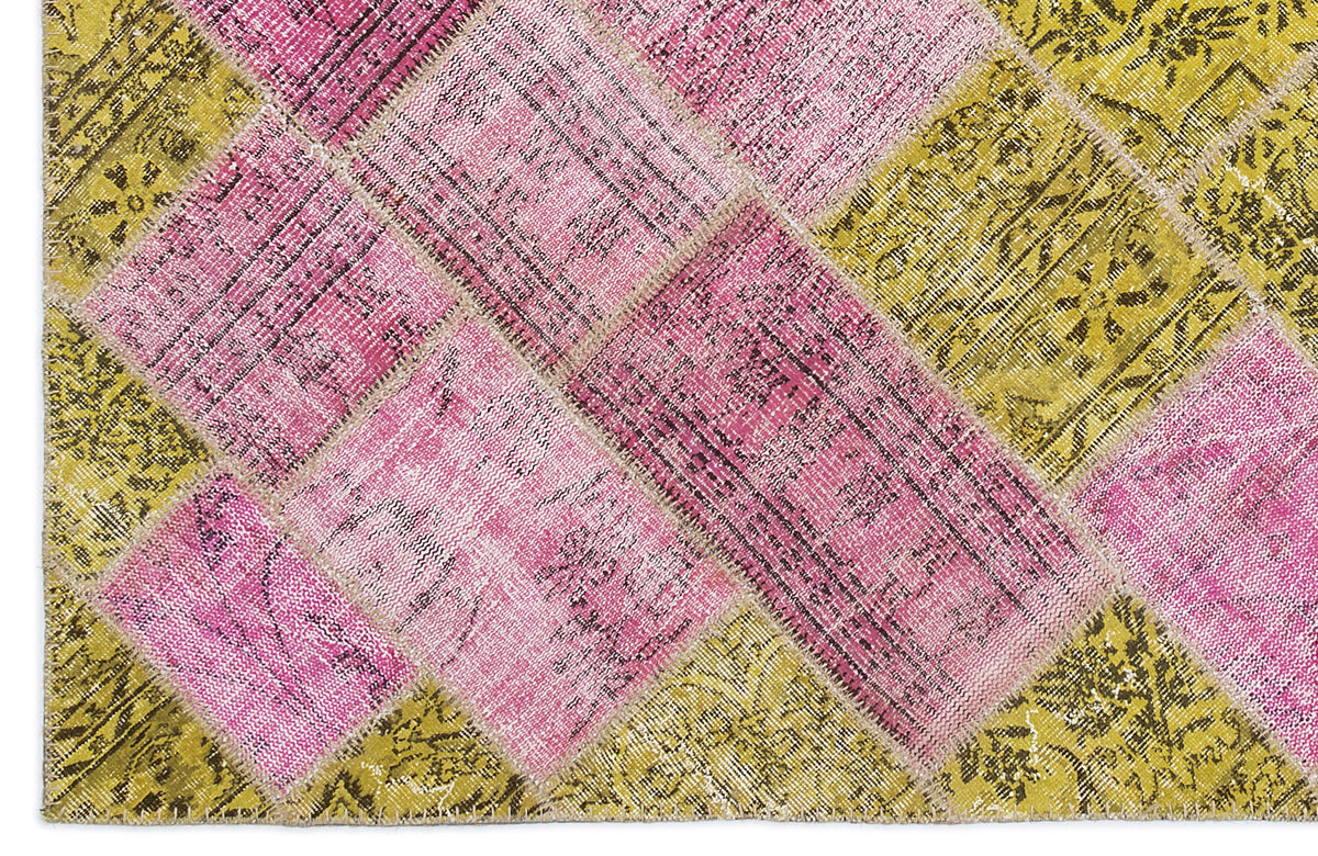 Mixed Over Dyed Patchwork Unique Rug 5&#39;3&#39;&#39; x 7&#39;7&#39;&#39; ft 160 x 230 cm