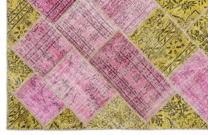 Mixed Over Dyed Patchwork Unique Rug 5'3'' x 7'7'' ft 160 x 230 cm