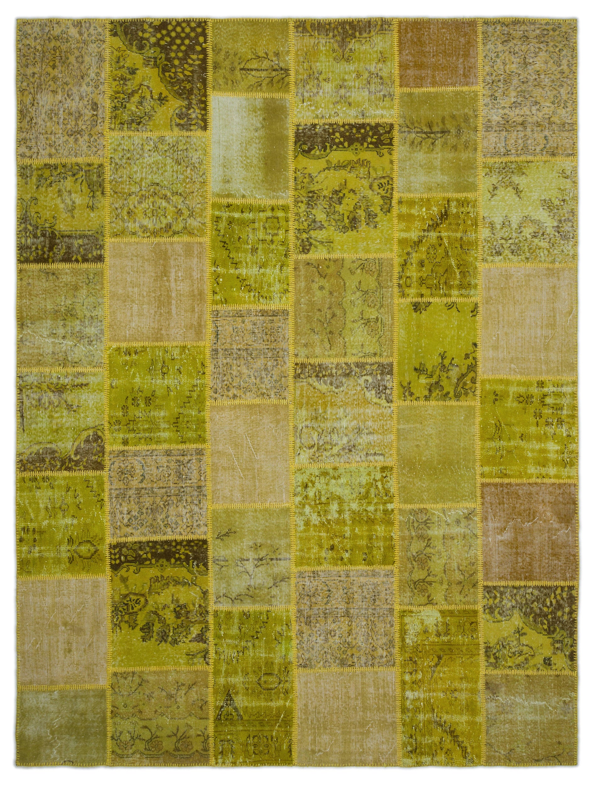 Green Over Dyed Patchwork Unique Rug 8'12'' x 12'0'' ft 274 x 366 cm
