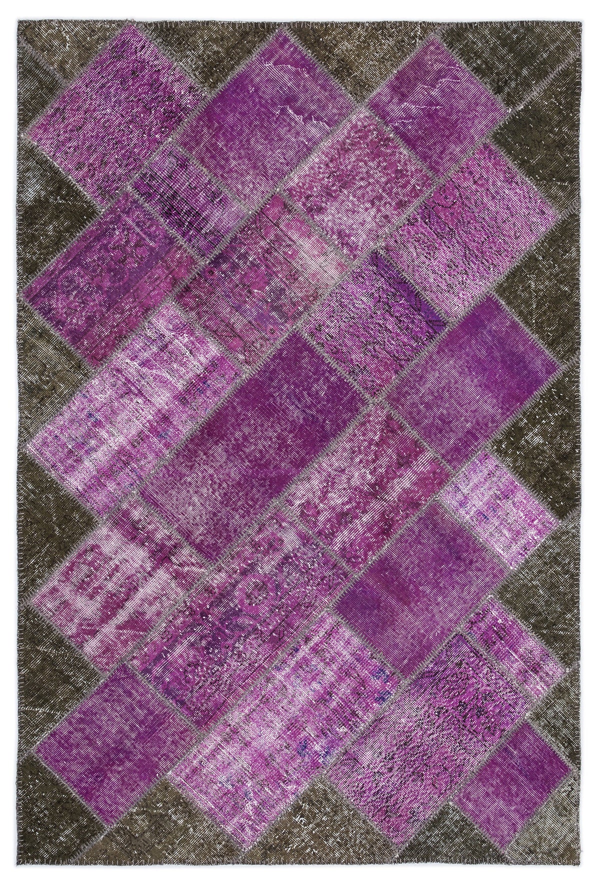 Mixed Over Dyed Patchwork Unique Rug 5&#39;3&#39;&#39; x 7&#39;7&#39;&#39; ft 160 x 230 cm