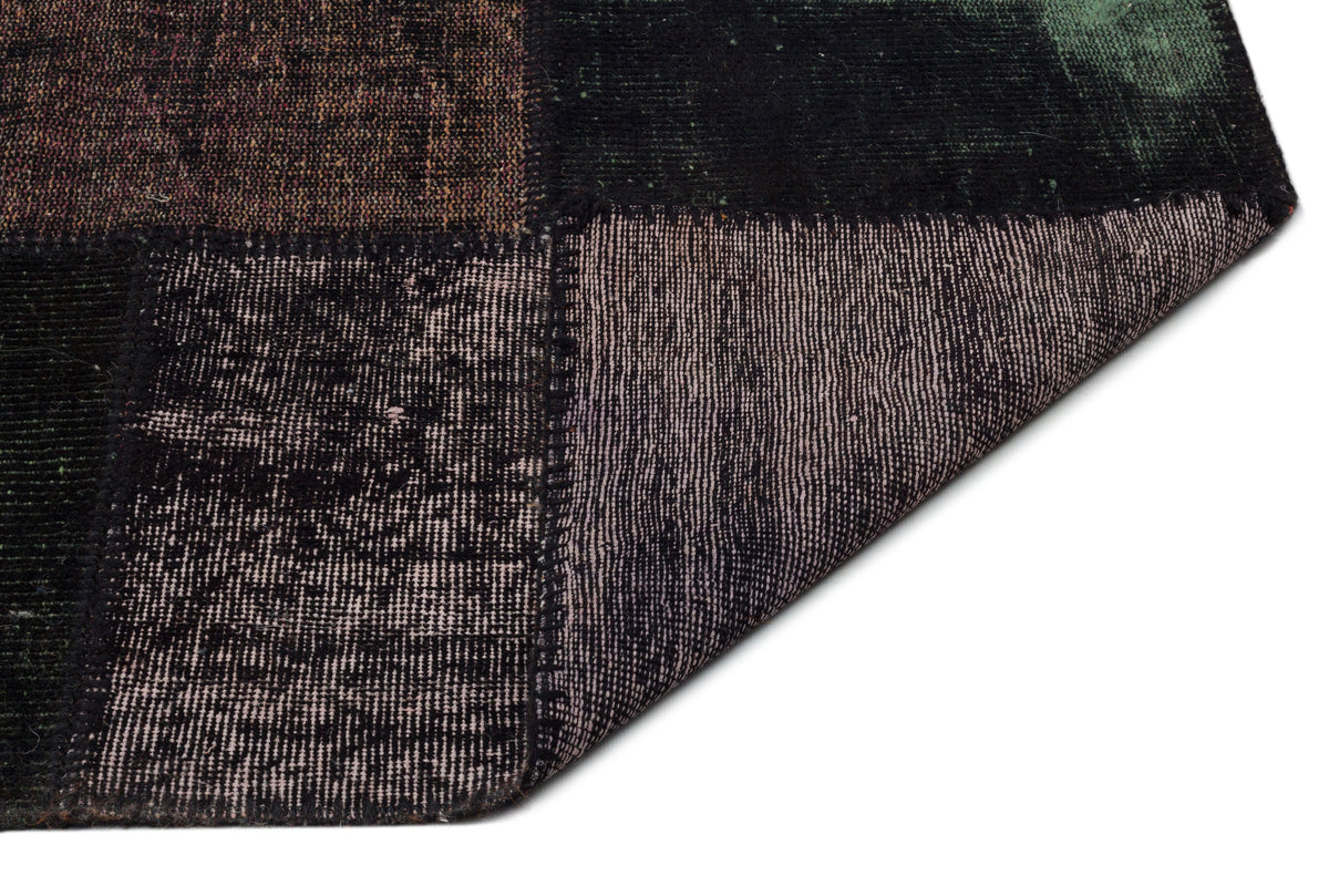 Black Over Dyed Patchwork Unique Rug 9&#39;1&#39;&#39; x 11&#39;12&#39;&#39; ft 276 x 365 cm