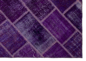 Purple Over Dyed Patchwork Unique Rug 5'4'' x 7'7'' ft 163 x 230 cm