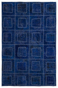 Blue Over Dyed Patchwork Unique Rug 5'3'' x 7'7'' ft 160 x 230 cm