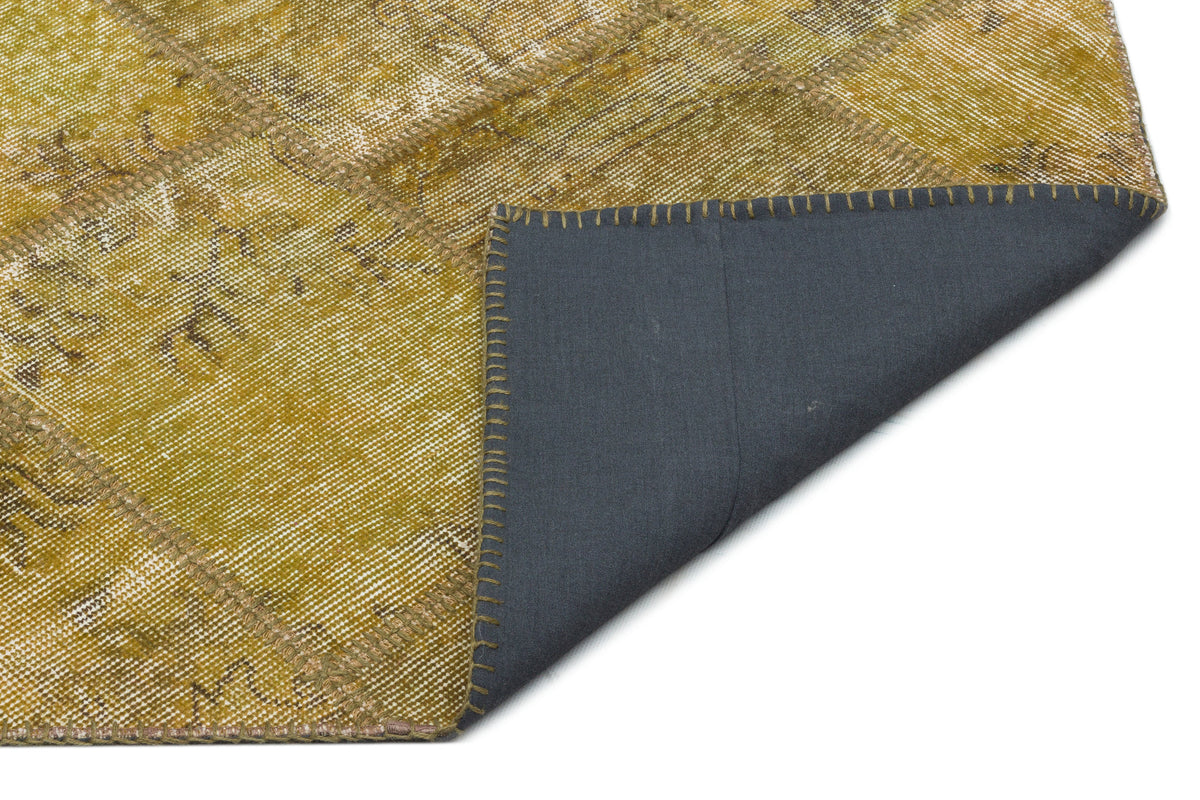 Green Over Dyed Patchwork Unique Rug 5'3'' x 7'7'' ft 160 x 230 cm