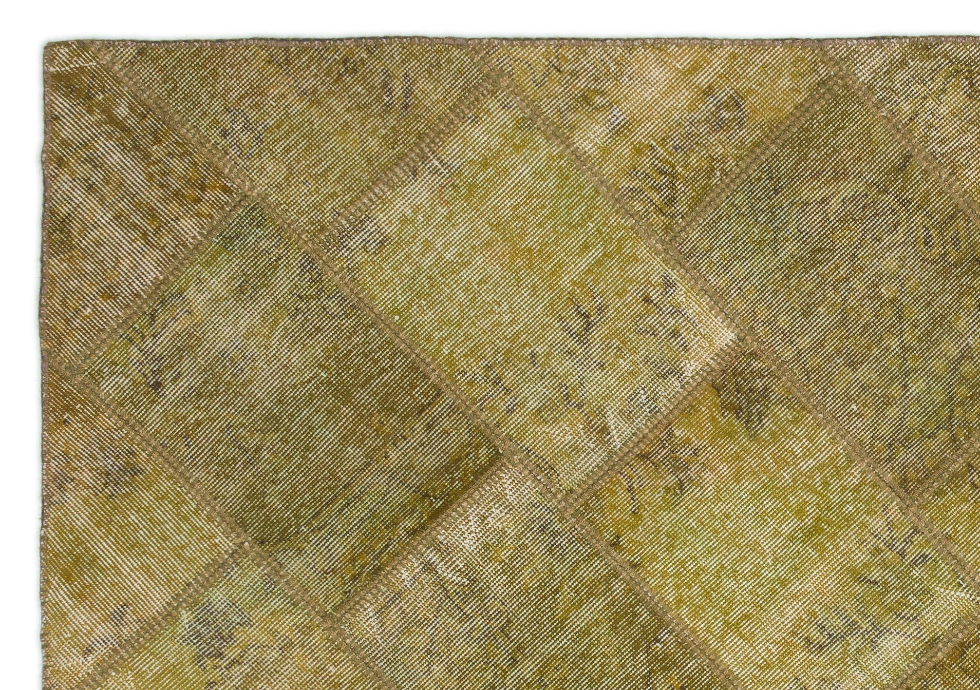 Green Over Dyed Patchwork Unique Rug 5'3'' x 7'7'' ft 160 x 230 cm