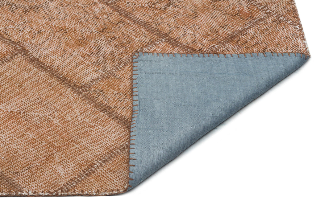 Brown Over Dyed Patchwork Unique Rug 5'1'' x 7'7'' ft 154 x 230 cm