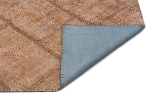 Brown Over Dyed Patchwork Unique Rug 5'1'' x 7'7'' ft 154 x 230 cm